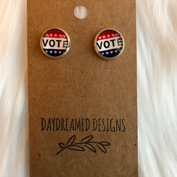 Vote Stud Earrings, Vote Earrings, Election Earrings, Voting Earrings