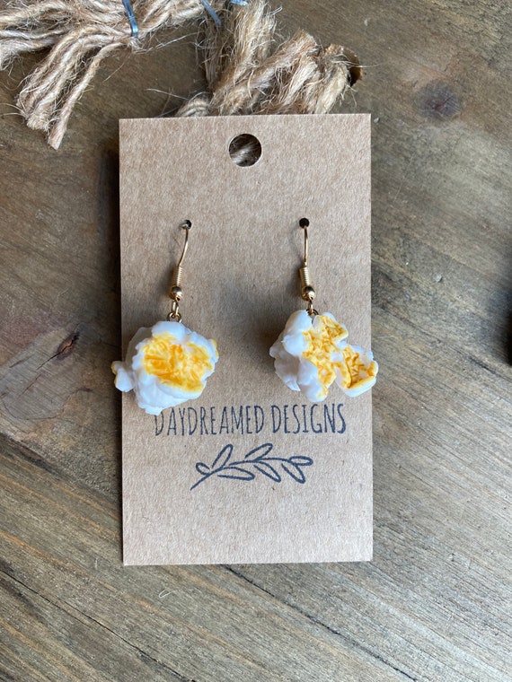 Popcorn Earrings Realistic Popcorn Earrings Movie Earrings Etsy