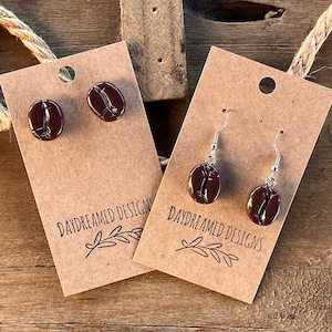 Coffee Bean Earrings, Coffee Earrings, Coffee Lover Earrings