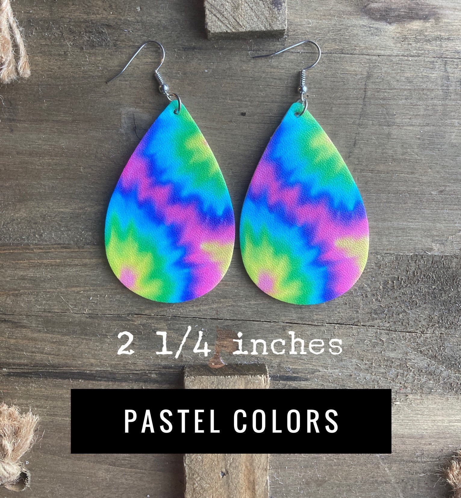 Tie Dye Faux Leather Earrings Tie Dye Earrings Tie Dye Tie Etsy