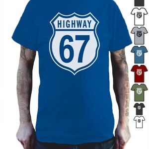 Highway 67 T-Shirt – Funny 6 7 Trend Top for Kids and Teens – 67 Meme T Shirt Viral Tee T Shirt Tee Shirt Tshirt Teenager Six Seven Slogan Blue