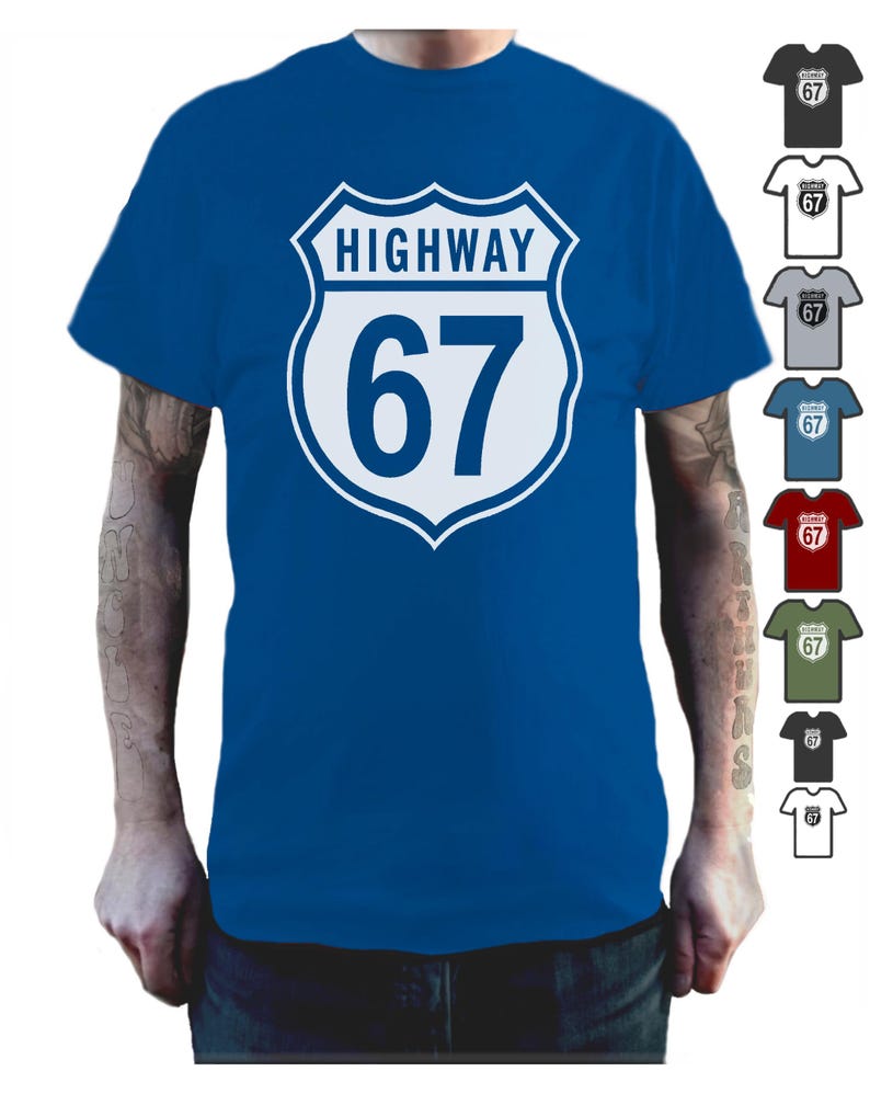 Highway 67 T-Shirt – Funny 6 7 Trend Top for Kids and Teens – 67 Meme T Shirt Viral Tee T Shirt Tee Shirt Tshirt Teenager Six Seven Slogan Blue