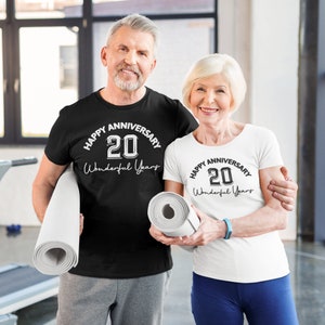 Personalised Anniversary T-Shirt Add Years Married - Happy Anniversary Gift for marriage couples celebrating - Lovely Keepsake