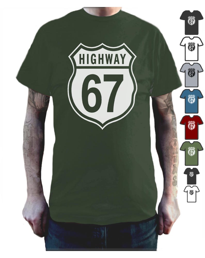 Highway 67 T-Shirt – Funny 6 7 Trend Top for Kids and Teens – 67 Meme T Shirt Viral Tee T Shirt Tee Shirt Tshirt Teenager Six Seven Slogan Green