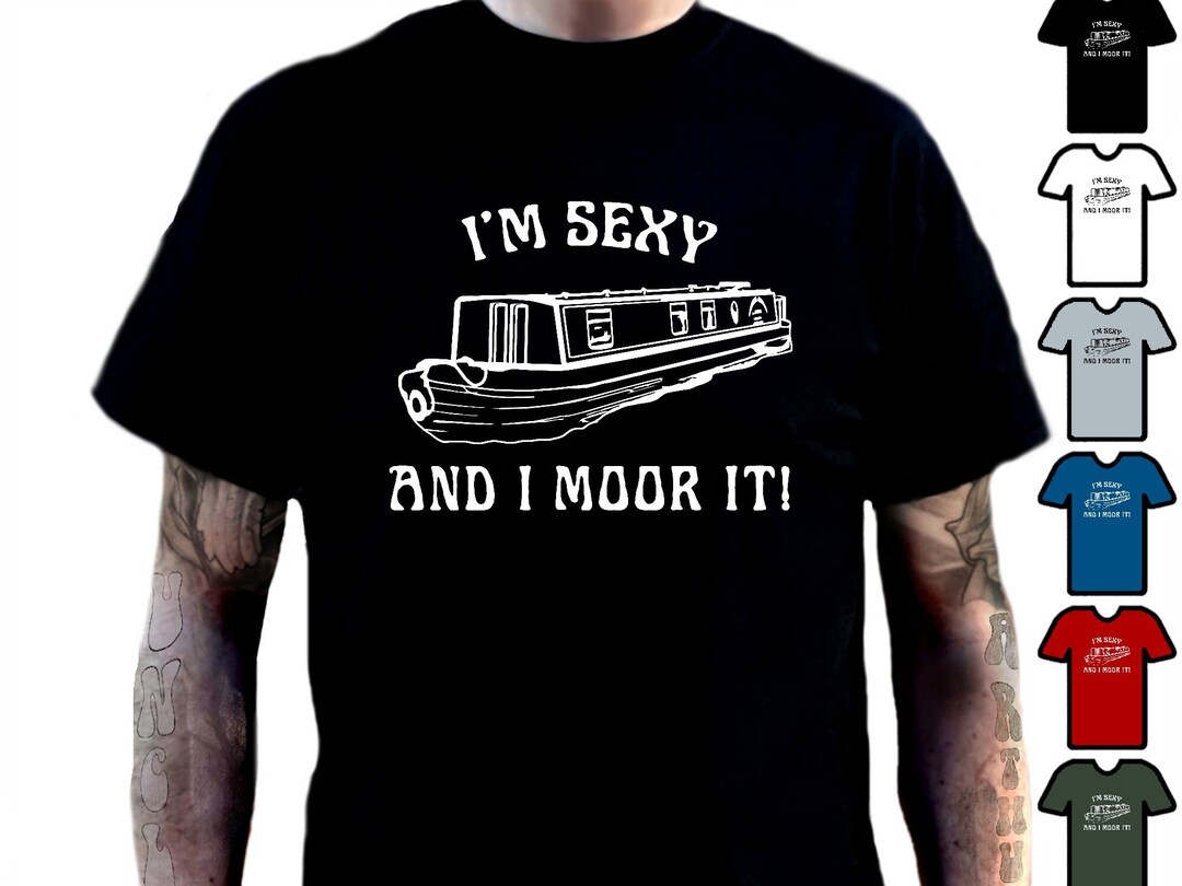 Home Is Where You Moor It Lungo Barca Barge Da Uomo Manica Lunga T