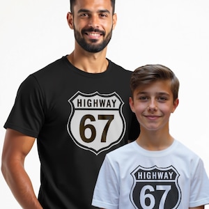 Highway 67 T-Shirt – Funny 6 7 Trend Top for Kids and Teens – 67 Meme T Shirt Viral Tee T Shirt Tee Shirt Tshirt Teenager Six Seven Slogan image 1