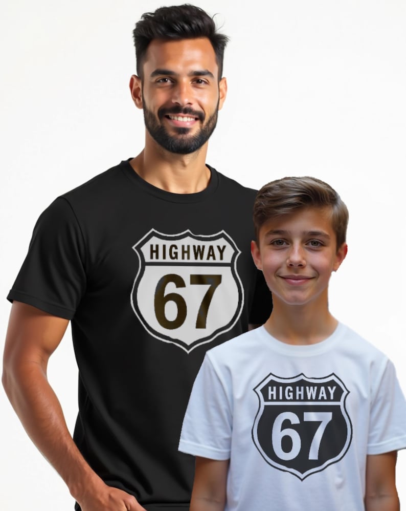 Highway 67 T-Shirt – Funny 6 7 Trend Top for Kids and Teens – 67 Meme T Shirt Viral Tee T Shirt Tee Shirt Tshirt Teenager Six Seven Slogan image 1