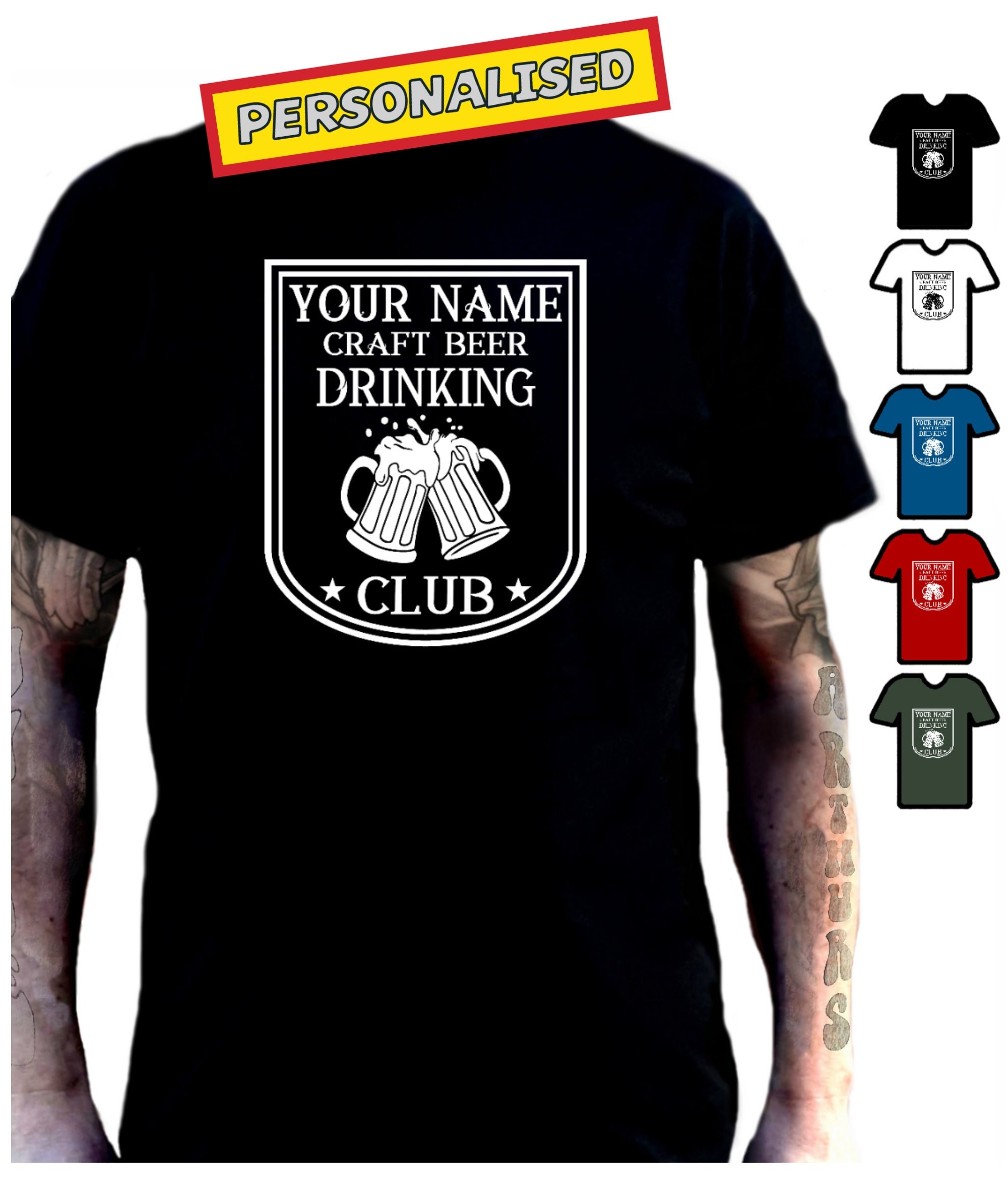 Personalized Craft Beer Drinking Club T-Shirt
