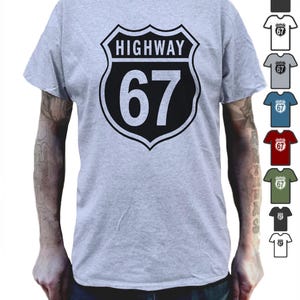 Highway 67 T-Shirt – Funny 6 7 Trend Top for Kids and Teens – 67 Meme T Shirt Viral Tee T Shirt Tee Shirt Tshirt Teenager Six Seven Slogan Grey