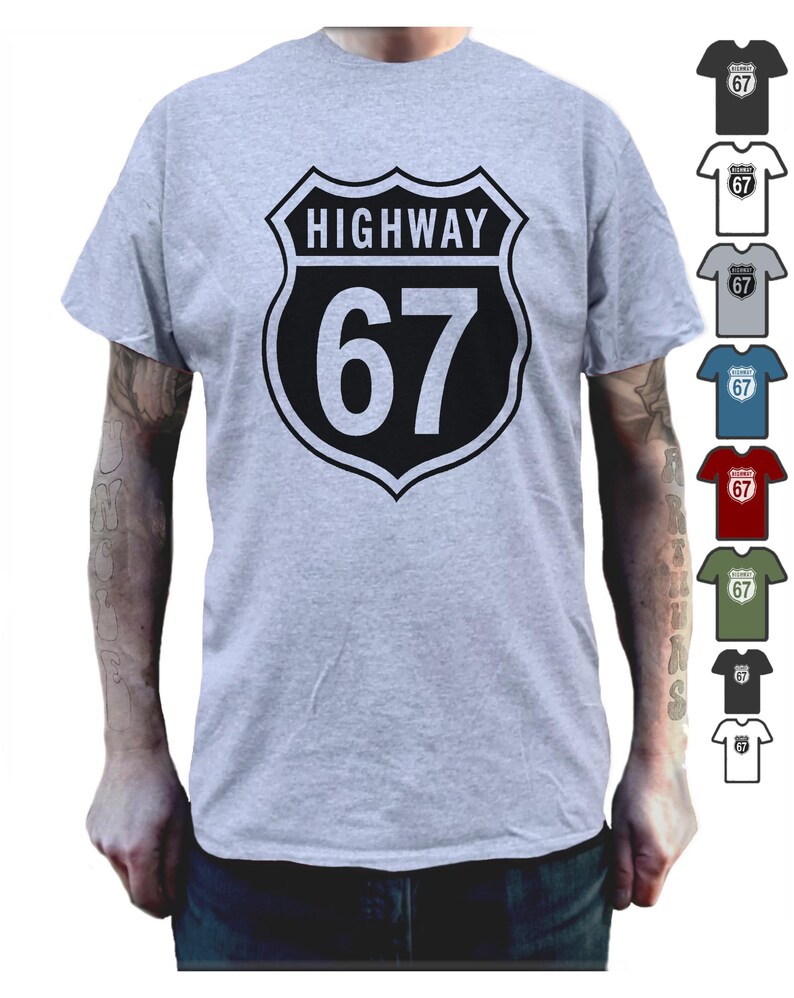 Highway 67 T-Shirt – Funny 6 7 Trend Top for Kids and Teens – 67 Meme T Shirt Viral Tee T Shirt Tee Shirt Tshirt Teenager Six Seven Slogan Grey