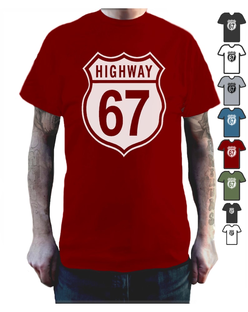 Highway 67 T-Shirt – Funny 6 7 Trend Top for Kids and Teens – 67 Meme T Shirt Viral Tee T Shirt Tee Shirt Tshirt Teenager Six Seven Slogan Red