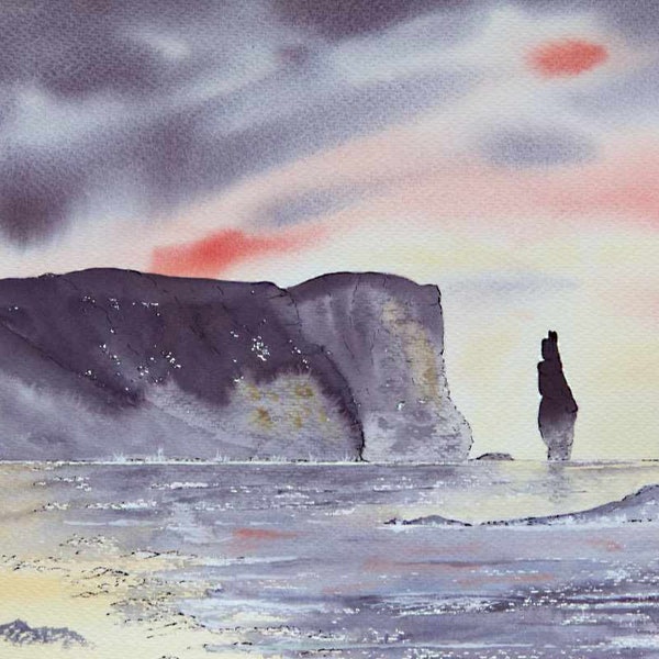 Sandwood Bay, North West Highlands of Scotland, original landscape watercolour painting, Gift from Scottish Highlands, Coastal Art,