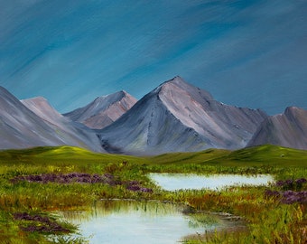 Marsco, Cuillin of Skye, original oil painting, landscape art of Scottish Highlands, Mountain pictures, Contemporary wall art gift