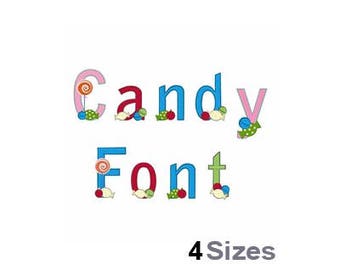 Candy Font - Machine Embroidery Font, Embroidery Alphabet, Embroidery Designs, Embroidery Patterns, Embroidery Files, Instant Download