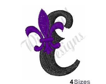 Fleur-De-Lis-Font Letter E - Machine Embroidery Design