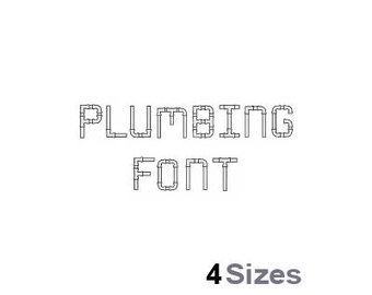 Plumbing - Machine Embroidery Font, Embroidery Alphabet, Embroidery Designs, Embroidery Patterns, Embroidery Files, Instant Download