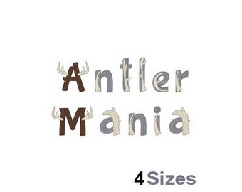 Antler Mania Font -Machine Embroidery Font, Embroidery Alphabet, Embroidery Designs, Embroidery Patterns, Embroidery Files, Instant Download