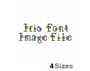 Iris Font - Machine Embroidery Font, Embroidery Alphabet, Embroidery Designs, Embroidery Patterns, Embroidery Files, Instant Download