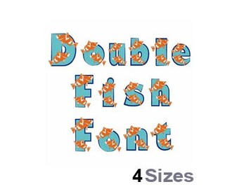 Double Fish Font - Machine Embroidery Font, Embroidery Alphabet, Embroidery Patterns, Embroidery Files, Instant Download, Embrilliance