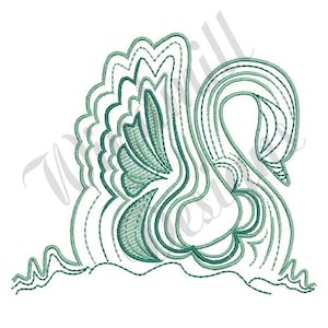 Ripple Swan - Machine Embroidery Design, Embroidery Designs, Machine Embroidery, Embroidery Patterns, Embroidery Files, Instant Download