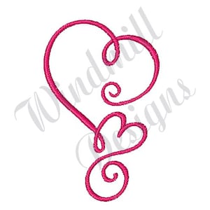 Swirly Valentine Hearts Machine Embroidery Design, Embroidery Designs, Embroidery, Embroidery Patterns, Embroidery Files, Instant Download