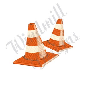 Safety Orange Cones - Machine Embroidery Design, Embroidery Designs, Embroidery Patterns, Embroidery Files, Instant Download