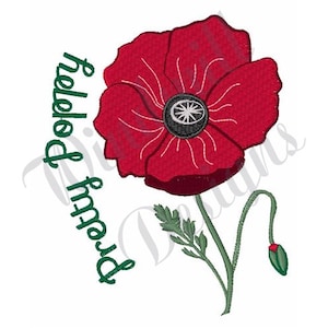 Poppy Flower - Machine Embroidery Design, Embroidery Designs, Machine Embroidery, Embroidery Patterns, Embroidery Files, Instant Download