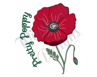 Poppy Flower - Machine Embroidery Design, Embroidery Designs, Machine Embroidery, Embroidery Patterns, Embroidery Files, Instant Download