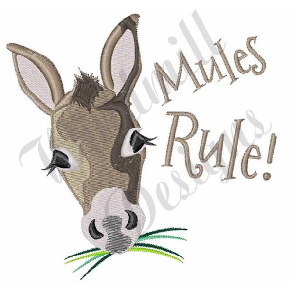 Mules Rule - Desenho de Bordado à Máquina, Desenhos de Bordado, Bordado à Máquina, Padrões e Arquivos de Bordado, Download Instantâneo