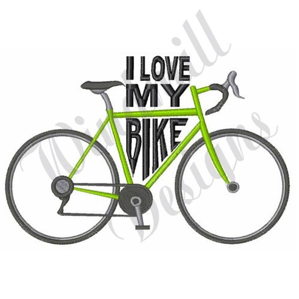 I Love My Bike - Machine Embroidery Design, Embroidery Designs, Machine Embroidery, Embroidery Patterns, Embroidery Files, Instant Download