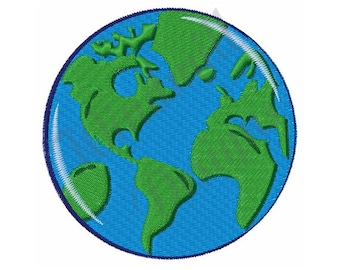 Planet Earth Globe Machine Embroidery Design, Embroidery Designs, Machine Embroidery, Embroidery Patterns, Embroidery File, Instant Download