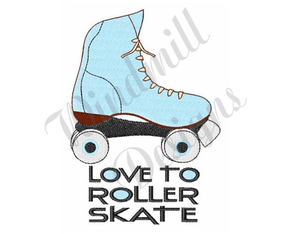Roller Skate Machine Embroidery Design Embroidery Designs Etsy
