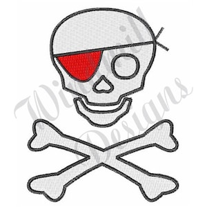Pirate Skull And Crossbones - Machine Embroidery Design, Embroidery Designs, Embroidery Patterns, Embroidery Files, Instant Download