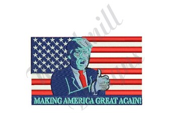 Trump Making America Great Wieder - Maschinenstickerei, Stickmuster, Stickmuster, Stickdateien, Instant Download