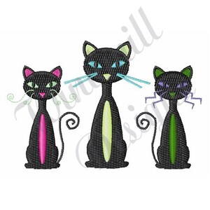 Three Black Cats -Machine Embroidery Design, Embroidery Designs, Machine Embroidery, Embroidery Patterns, Embroidery Files, Instant Download