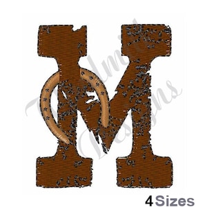 Cowboy Western Letter M - Diseño de bordado a máquina, Diseños de bordado, Bordado a máquina, Patrones y archivos de bordado, Descarga instantánea