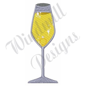 Champagne Flute - Machine Embroidery Design, Embroidery Designs, Machine Embroidery, Embroidery Patterns, Embroidery Files, Instant Download