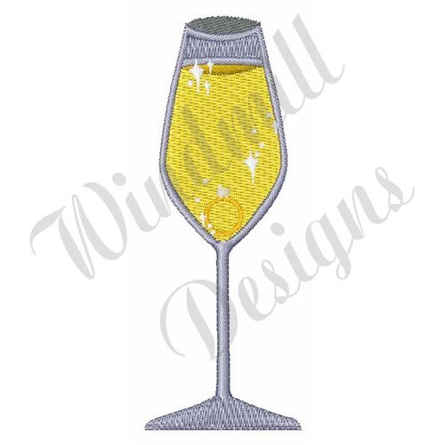 Champagne Glasses Machine Embroidery Design Etsy