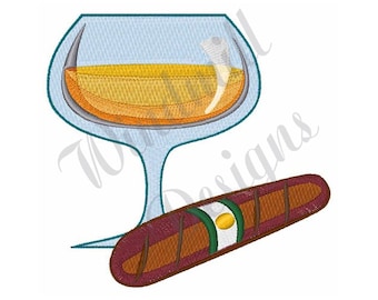 Diseño de bordado de máquina de brandy y cigarro, diseños de bordado, bordado a máquina, patrones de bordado, archivos de bordado, descarga instantánea