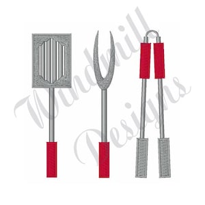 Grill Utensils - Machine Embroidery Design, Embroidery Designs, Machine Embroidery, Embroidery Patterns, Embroidery Files, Instant Download