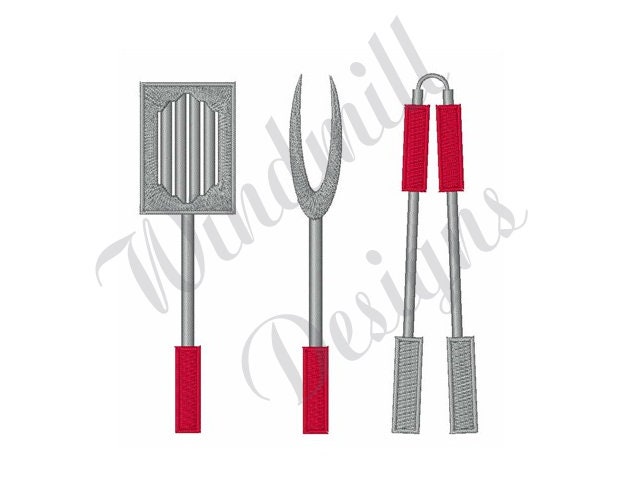 Grill utensils machine embroidery design embroidery  etsy