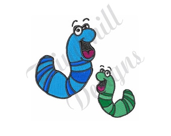 Squiggly Worms - Machine Embroidery Design, Embroidery Designs, Machine Embroidery, Embroidery Patterns, Embroidery Files, Instant Download