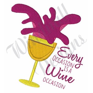Wine Occasion - Machine Embroidery Design, Embroidery Designs, Machine Embroidery, Embroidery Patterns, Embroidery Files, Instant Download