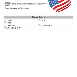 Amerikanische Flagge - Stickdatei für die Stickmaschine