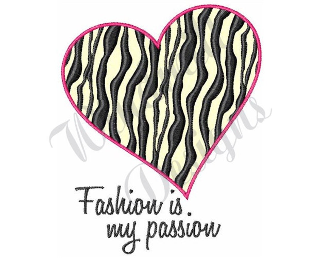 Zebra Print Heart Machine Embroidery Design Embroidery Etsy