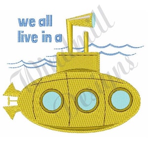 Yellow Submarine - Machine Embroidery Design, Embroidery Designs, Embroidery Patterns, Embroidery Files, Instant Download