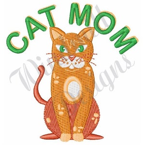 Cat Mom - Conception de broderie à la machine, Dessins de broderie, Broderie à la machine, Motifs de broderie, Fichiers de broderie, Téléchargement instantané