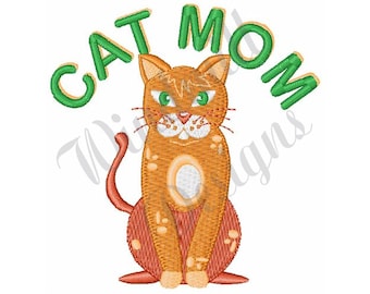Cat Mom - Diseño de bordado a máquina, Diseños de bordado, Bordado a máquina, Patrones de bordado, Archivos de bordado, Descarga instantánea