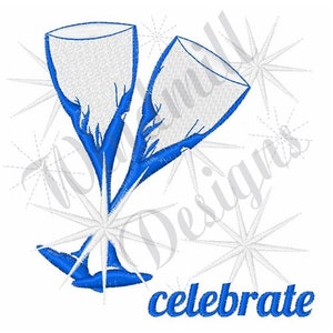 Champagne Flutes -Machine Embroidery Design, Embroidery Designs, Machine Embroidery, Embroidery Patterns, Embroidery Files, Instant Download