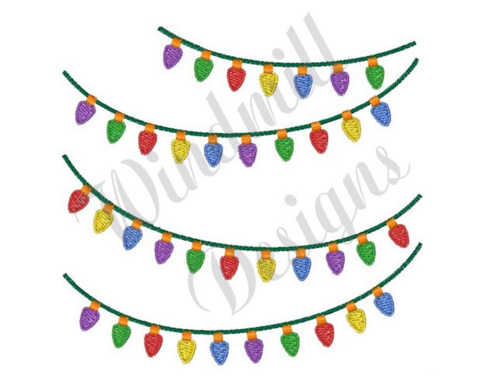 Christmas Lights machine Embroidery Design Embroidery Etsy